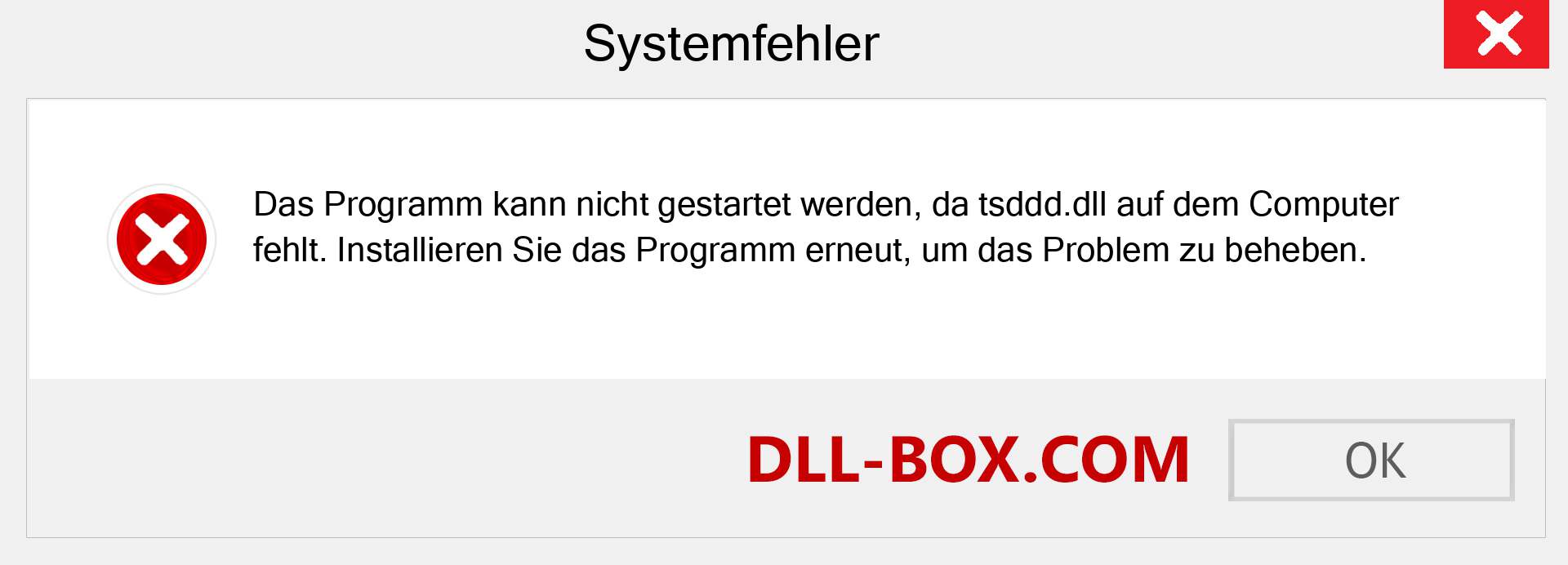 tsddd.dll-Datei fehlt?. Download für Windows 7, 8, 10 - Fix tsddd dll Missing Error unter Windows, Fotos, Bildern